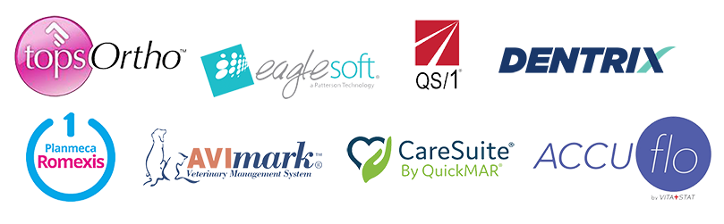 MedicalVendorSoftwar Dentrix, Eaglesoft, TOPS, Romexis, QS/1, Quickmar, Avimark